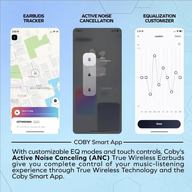 Alt view image 5 of 6 - Noise-Canceling Earbuds w/Charging Case | Noise Canceling, Transparency Modes, Smart Tracking, Bluetooth Auto Pairing | 10 Hour Playtime, USB-C Rechargeable (White)