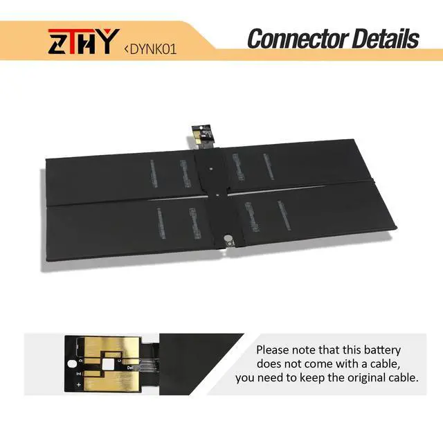 Alt view image 4 of 7 - G3HTA036H Battery Replacement for Microsoft Surface 1st Gen 1769 2017 | for Surface Laptop 1782 13.5'' 2-LQN-00004 KSR-00001 DAG-00003 DYNK01 Battery 7.57V 45.2Wh 5970mAh 4-Cell