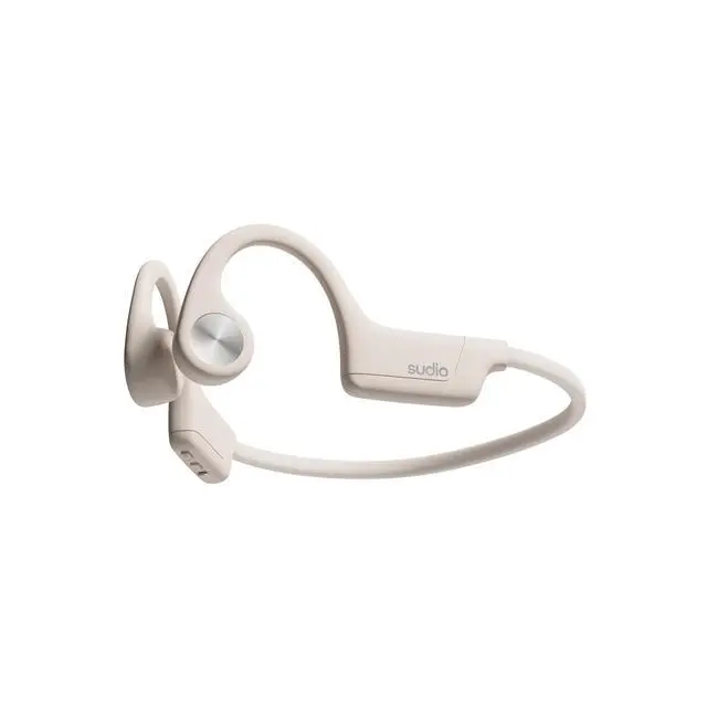 Alt view image 3 of 6 - B2 Wireless Earphones with Bluetooth 5.3, Bone Conduction Technology, Microphones, Spatial Sound by Dirac Virtuo, Up to 7.5 Hours Playtime, Quick Charge, IPX5 Water Resistance (White)