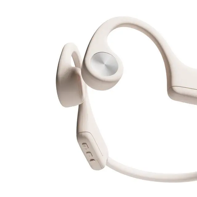 Alt view image 5 of 6 - B2 Wireless Earphones with Bluetooth 5.3, Bone Conduction Technology, Microphones, Spatial Sound by Dirac Virtuo, Up to 7.5 Hours Playtime, Quick Charge, IPX5 Water Resistance (White)