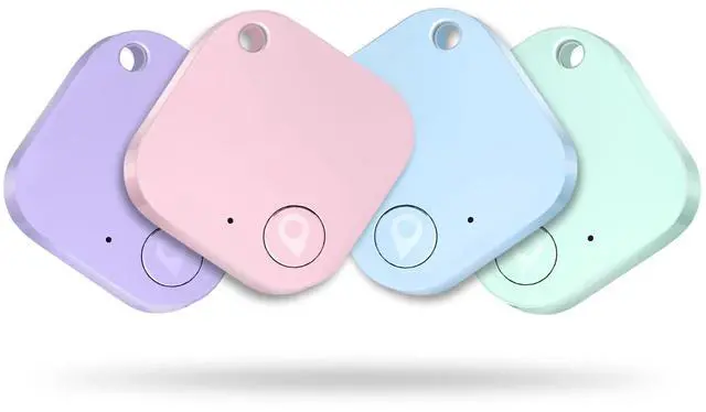Main image of Bluetooth Tracker Tag with Extra Battery, Work with Apple Find My (iOS Only, Not for Android), Item Finder for Keys, Backpack, Suitcase, Wallet, Luggage, Black (Colorful, 4 Pack)