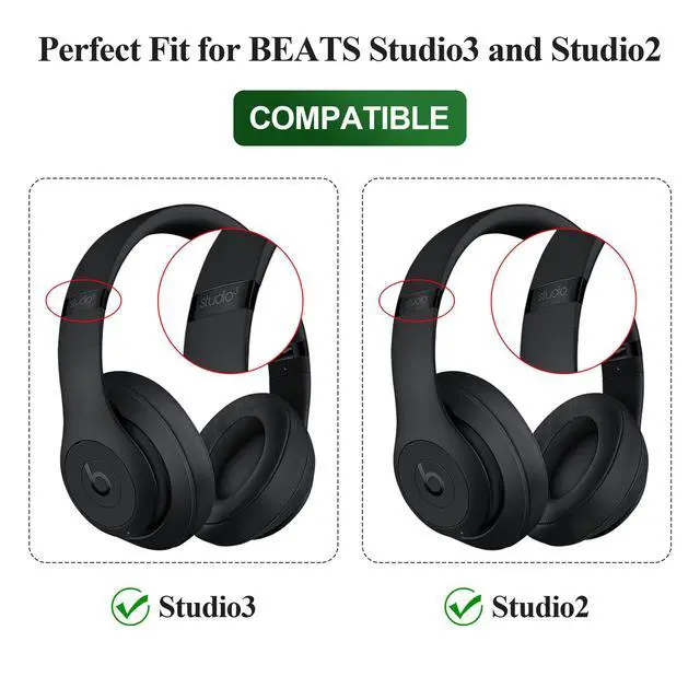 Alt view image 2 of 3 - Replacement Parts for Beats Studio 3 - Headband and Hinge Replacement for Studio 3 (A1914) Wired & Wireless Headphones, Repair Kit, Matte Black Headband and Hinge