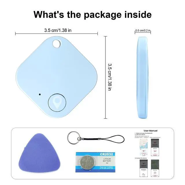 Alt view image 6 of 6 - Bluetooth Tracker Tag with Extra Battery, Work with Apple Find My (iOS Only, Not for Android), Item Finder for Keys, Backpack, Suitcase, Wallet, Luggage, Black (Colorful, 4 Pack)