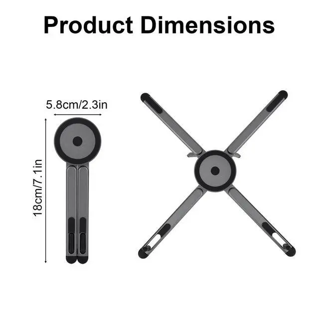 Alt view image 2 of 7 - Multifunctional Magnetic Phone Stand, 8-Level Adjustable Height 4 in 1 Magnet Laptop Stand Foldable Portable Device Holder Compatible with Phone Laptops Tablets Desk & Car Use Accessories