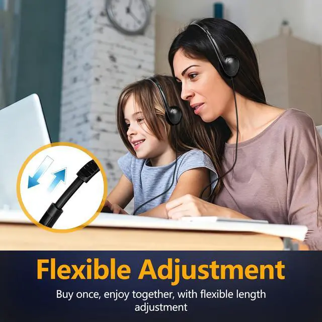 Alt view image 4 of 7 - USB Type C Headphones Bulk for Classroom 20 Pack, Wired On Ear Black | Kids Headphones USB C for School Testing Computer Lab Teens Students, USB-C Plug Chromebook Laptop PC Pad