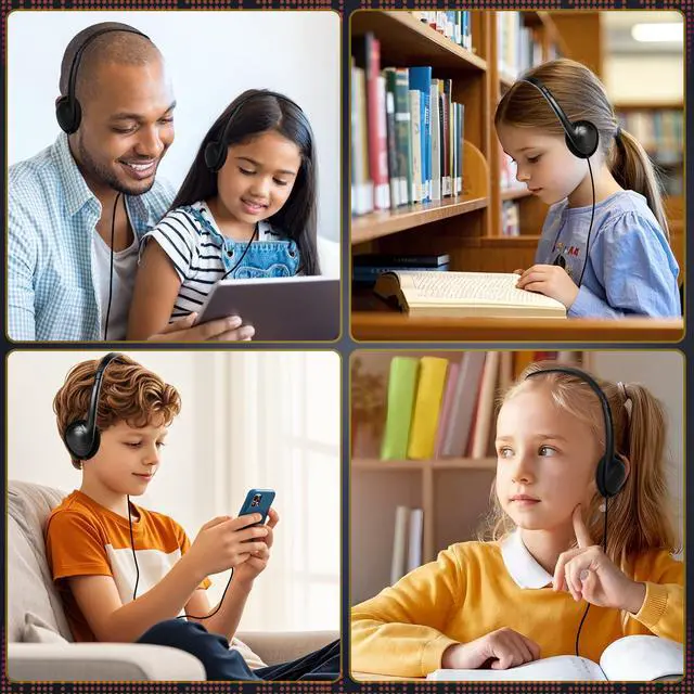 Alt view image 7 of 7 - USB Type C Headphones Bulk for Classroom 20 Pack, Wired On Ear Black | Kids Headphones USB C for School Testing Computer Lab Teens Students, USB-C Plug Chromebook Laptop PC Pad