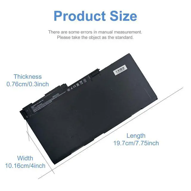 Alt view image 2 of 6 - CM03XL Battery fit HP EliteBook 740 745 750 755 840 845 850 855 G1 G2 Series, fit HP ZBook 14 15u, P/N: HSTNN-DB4Q HSTNN-L11C-5 HSTNN-LB4R 717376-001 CM03 CM03050XL Notebook Laptop Battery