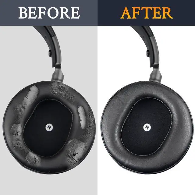 Alt view image 6 of 6 - Replacement Earpads for Audeze Maxwell (Do Not Fit Audeze Maxwell 2) Headphones, Ear Pads Cushions with Soft Protein Leather, High-Density Noise Cancelling Foam - Black