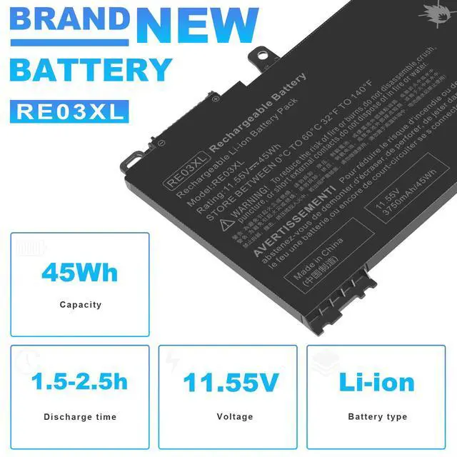 Alt view image 2 of 7 - RE03XL L32656-005 Laptop Battery Replacement for HP ProBook 450 G6 450 G7 440 G6 430 445 455R G6 430 440 445 G7 Serie for hp probook 450 g6 Battery 11.55v 45wh