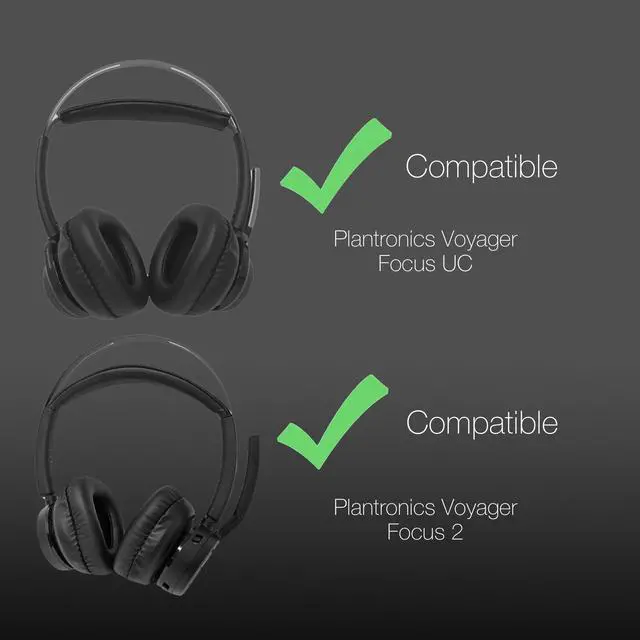 Alt view image 3 of 6 - Cushion Replacement Kit for Blue Parrot B550-XT, Poly Voyager Focus 2, Voyager 4300 - Oversized Cushions Enhances Everyday Comfort of Your Bluetooth Headsets - Foam Earpads, Mic Screens by Global Teck