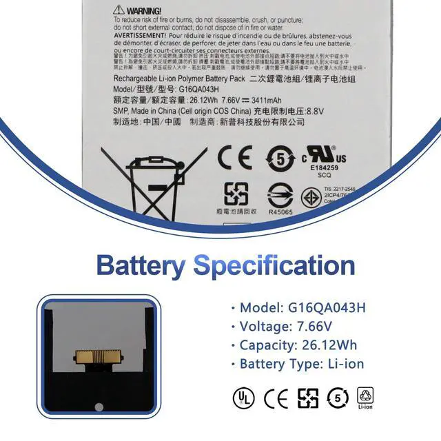 Alt view image 2 of 7 - G16QA043H Laptop Battery for Microsoft Surface Go 10 Pentium Gold 4415Y | 10" 1st Gen 1, for Microsoft Surface Go Model 1824 2 in 1 Detachable 2018 64GB 128GB 256GB, Includes Tool Kit