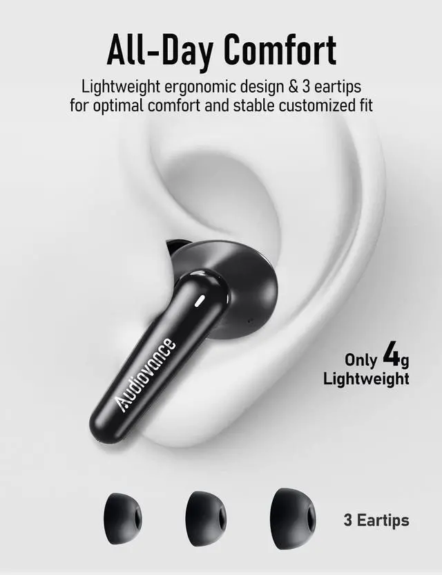 Alt view image 5 of 6 - Euphony 301 Wireless Earbuds Bluetooth in Ear Headphones | Secure & Comfort Fit, Premium Sound, ENC Noise Isolation for Calling, Ear Buds for iPhone Galaxy Pixel & More Android