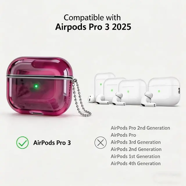 Alt view image 2 of 6 - for AirPods Pro 3 Case Quicksand Liquid Glow Sand Case Luxury Glow in The Darkness Noctiluncent Liquid Luminous Protective Cover with Keychain for Men and Women, Black Purple