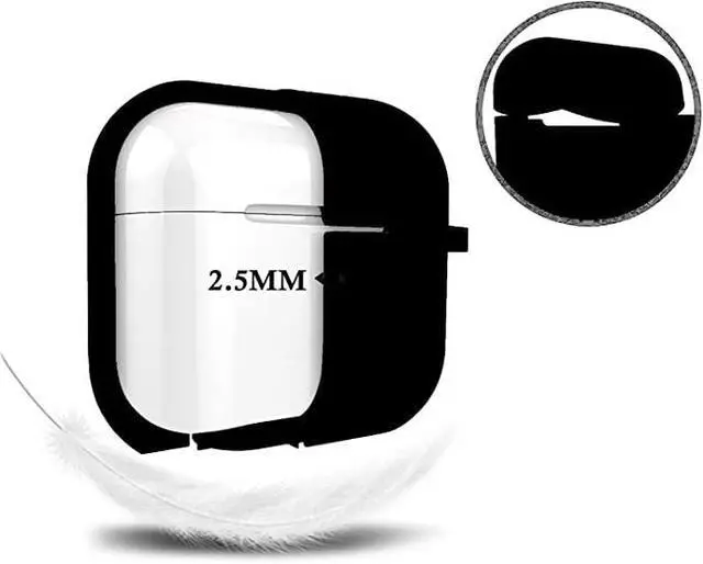 Alt view image 6 of 6 - Case Cover for Airpods Pro 2nd Generation Charging Case 2022, Soft Silicone Protective Case with Keychain and Cute Puff Pom Pom Ball Kit Front LED Visible (Black)