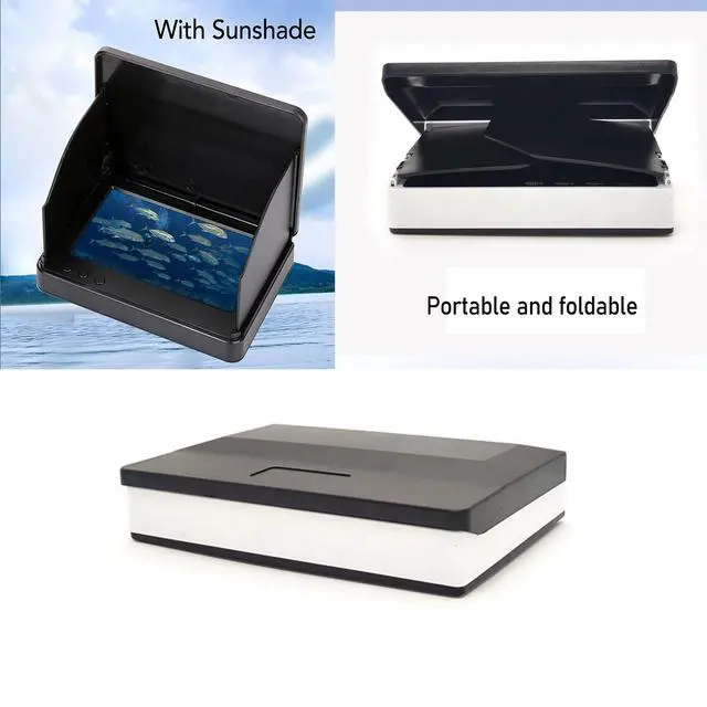 Alt view image 5 of 6 - 5" Underwater Fishing Camera,Portable LCD Monitor HD Fish Finder,Sun Visor | 1000TVL IPS Waterproof Depth Finders with 100ft Cable,1000mAh Battery for Ice Lake Boat Kayak Fishing,Ideal Gift