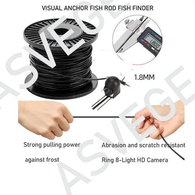Alt view image 6 of 6 - 5" Underwater Fishing Camera,Portable LCD Monitor HD Fish Finder,Sun Visor | 1000TVL IPS Waterproof Depth Finders with 100ft Cable,1000mAh Battery for Ice Lake Boat Kayak Fishing,Ideal Gift