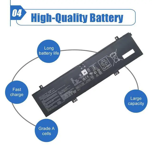 Alt view image 6 of 7 - 76Wh C41N2101 Battery Replacement for ASUS ROG Zephyrus G14 GA402 GA402R GA402RJ GA402RK GA402NJ TUF Dash F15 FX517ZC FX517ZR Series (Type-A)