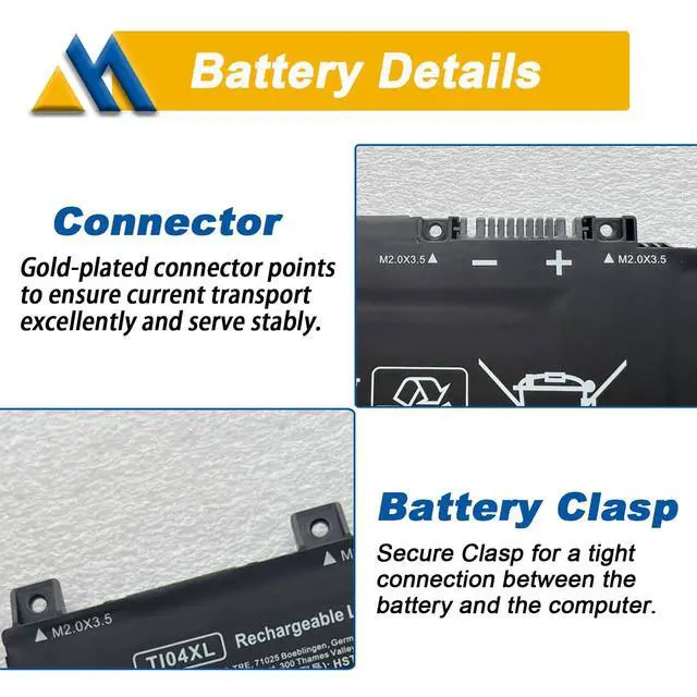 Alt view image 4 of 6 - TI04XL m24563-005 Laptop Battery Replacement for Hp Envy 17-CH 17-CH0000NB 17-CH0027UR 17M-CH 17M-CH0013DX Series HSTNN-IB9T M24563-005 TI04055XL M24420-1C1 55.67Wh/3500mAh