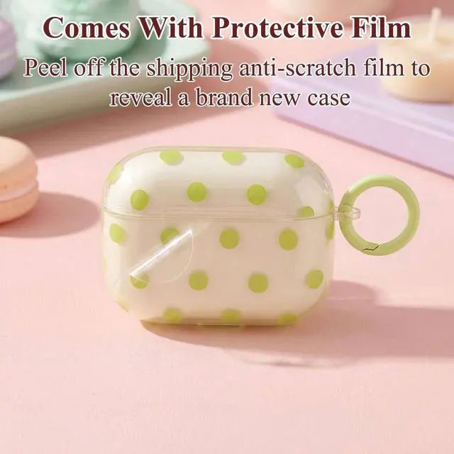 Alt view image 6 of 7 - Cute Polka Dot Case for AirPods Pro 3 with Cleaner Kit | Clear,Shockproof,Full Protective Cover,Soft TPU,Daily,With Keychain,For Women,For Airpods Pro 3rd(2025)