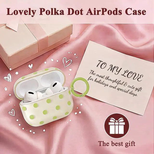 Alt view image 7 of 7 - Cute Polka Dot Case for AirPods Pro 3 with Cleaner Kit | Clear,Shockproof,Full Protective Cover,Soft TPU,Daily,With Keychain,For Women,For Airpods Pro 3rd(2025)