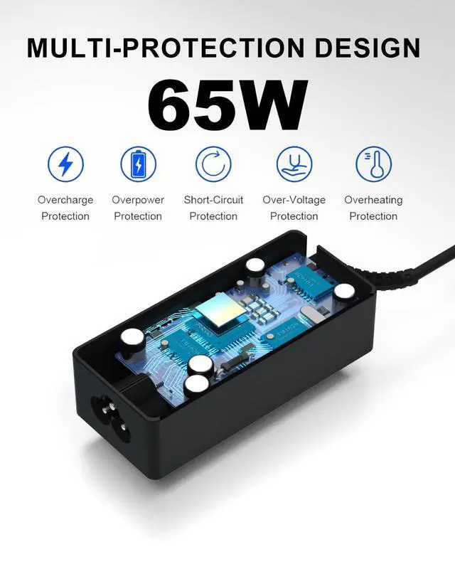 Alt view image 3 of 6 - 65W AC Adapter Laptop Charger Compatible with HP EliteBook 660 650 | For EliteBook 640 655 830 835 840 845 860 865 G9 G8 G10 G11/1040 1030 G10 G11 G4 G5 G6 G7 G8 G9 Probook Laptop Power Cord