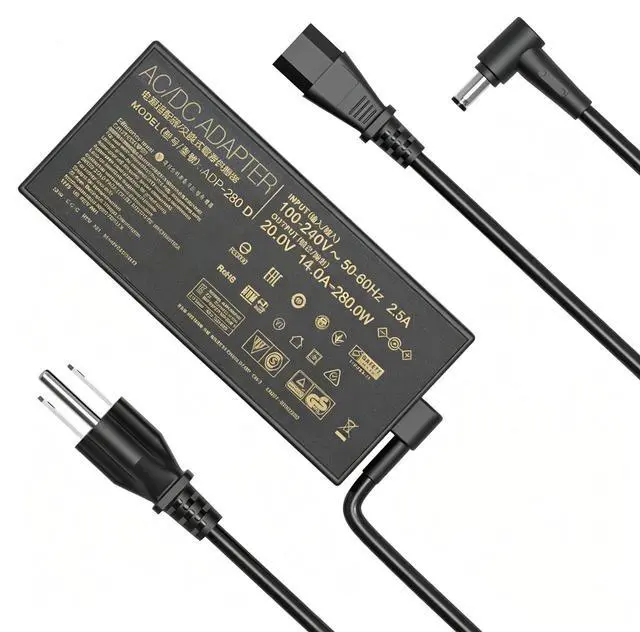 Main image of 280W Laptop Charger with Asus ROG Strix G18 G17 G16 G15 Scar 15 17 | For Asus TUF A16 Flow X16