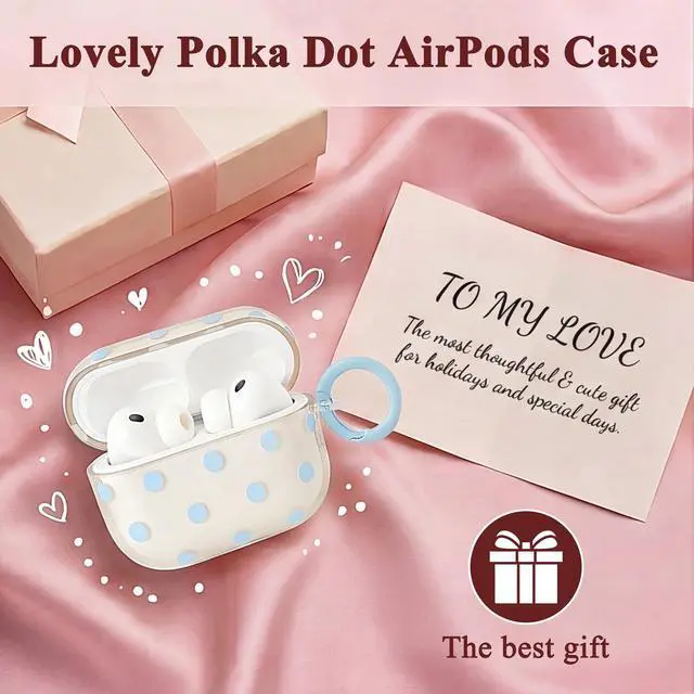 Alt view image 5 of 7 - Cute Polka Dot Case for AirPods Pro 3 with Cleaner Kit | Clear,Shockproof,Full Protective Cover,Soft TPU,Daily,With Keychain,For Women,For Airpods Pro 3rd(2025)