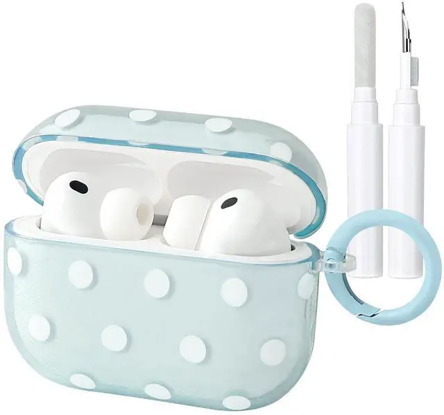 Main image of Cute Polka Dot Case for AirPods Pro 3 with Cleaner Kit | Clear,Shockproof,Full Protective Cover,Soft TPU,Daily,With Keychain,For Women,For Airpods Pro 3rd(2025)