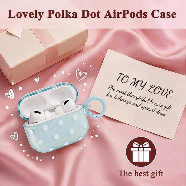 Alt view image 5 of 7 - Cute Polka Dot Case for AirPods Pro 3 with Cleaner Kit | Clear,Shockproof,Full Protective Cover,Soft TPU,Daily,With Keychain,For Women,For Airpods Pro 3rd(2025)