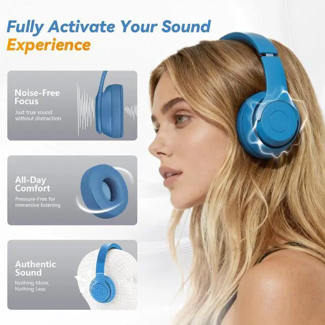 Alt view image 4 of 7 - Replacement Ear Pads for Beats Solo 4 Wireless Headphones-Blue | Soft Protein Leather Memory Foam Ear Cushions with Strong Adhesive Backing, Comfortable Fit for Long Listening Sessions