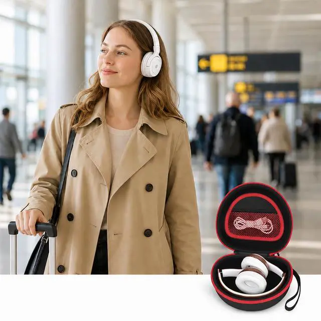 Alt view image 5 of 6 - Headphone Case for Picun B8 P26/ for Beats Solo 4, Studio Pro, Solo3, Studio3 On-Ear Headphones More Foldable Bluetooth Wireless Headset (Extra Large) - Black
