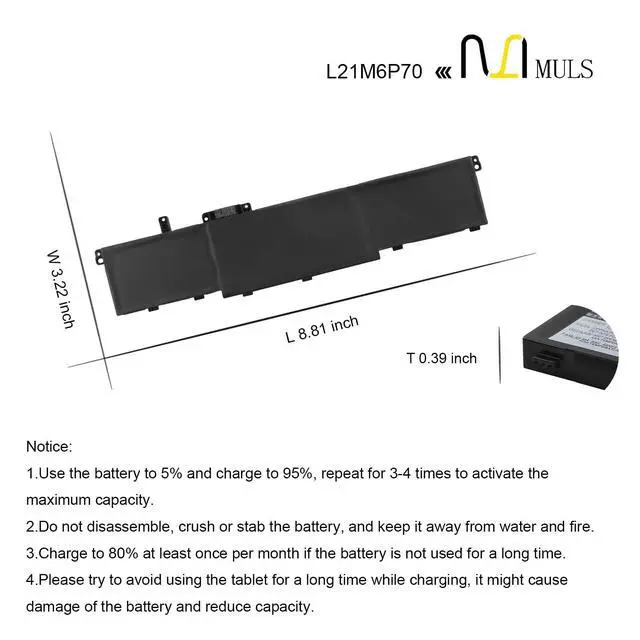 Alt view image 7 of 7 - L21M6P70 L21L6P70 Laptop Battery for Lenovo ThinkPad P16 Gen 1/ Gen 2 | SB10W51994 5B10W51893 SB10W51995 5B10W51894 11.52V 8120mAh 94Wh 6-Cell with Tools Office work, Online study, Business trip