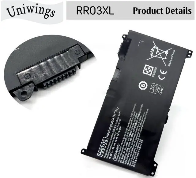 Alt view image 2 of 7 - RR03XL Laptop Battery Compatable with Hp ProBook 430 440 450 455 470 G4, 440 450 470 G5, MT20 Series HSTNN-PB6W HSTNN-LB7I HSTNN-LB71 851477-421 851477-541 851610-850 851610-855 11.4V 48Wh