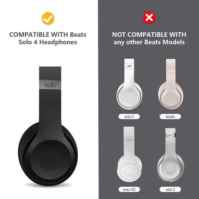 Alt view image 6 of 7 - Replacement Ear Pads for Beats Solo 4 Wireless Headphones-Blue | Soft Protein Leather Memory Foam Ear Cushions with Strong Adhesive Backing, Comfortable Fit for Long Listening Sessions