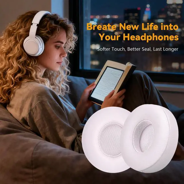 Alt view image 7 of 7 - Replacement Ear Pads for Beats Solo 4 Wireless Headphones-Cloud Pink | Soft Protein Leather Memory Foam Ear Cushions with Strong Adhesive Backing, Comfortable Fit for Long Listening Sessions