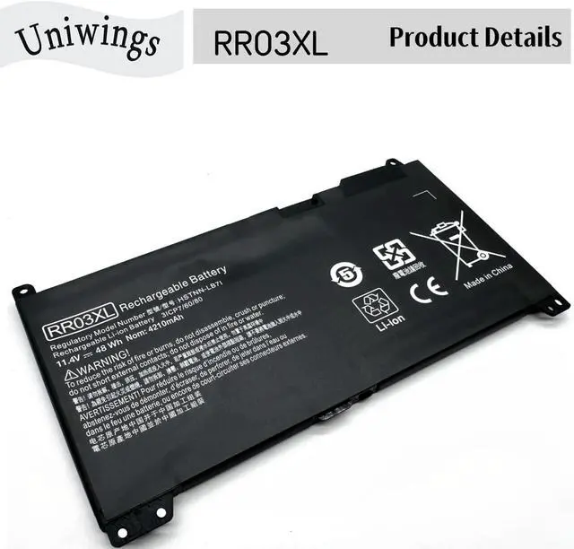 Alt view image 5 of 7 - RR03XL Laptop Battery Compatable with Hp ProBook 430 440 450 455 470 G4, 440 450 470 G5, MT20 Series HSTNN-PB6W HSTNN-LB7I HSTNN-LB71 851477-421 851477-541 851610-850 851610-855 11.4V 48Wh