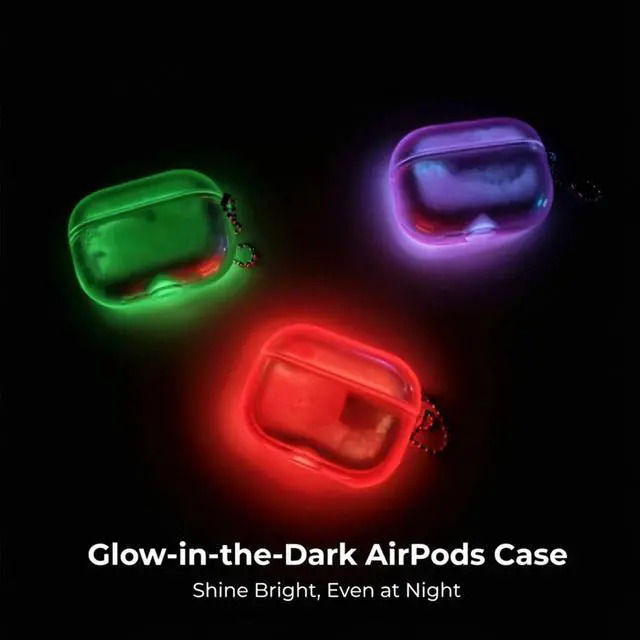 Alt view image 6 of 6 - for AirPods 4 Case Quicksand Liquid Glow Sand Case Luxury Glow in The Darkness Noctiluncent Liquid Luminous Protective Cover with Keychain for Men and Women, Black Green