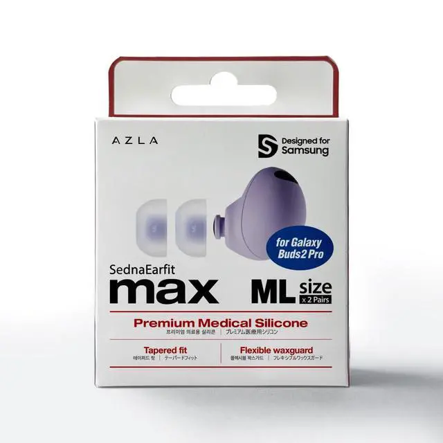 Alt view image 2 of 7 - SednaEarfit MAX for Galaxy Buds 2 Pro (ML), Earbud Tips for Wireless Headphones, Noise Canceling Earbuds Replacement Tips, Samsung-Certified Eartips for Galaxy Buds 2 Pro