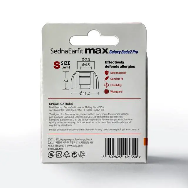 Alt view image 4 of 7 - SednaEarfit MAX for Galaxy Buds 2 Pro (S), Earbud Tips for Wireless Headphones, Noise Canceling Earbuds Replacement Tips, Samsung-Certified Eartips for Galaxy Buds 2 Pro