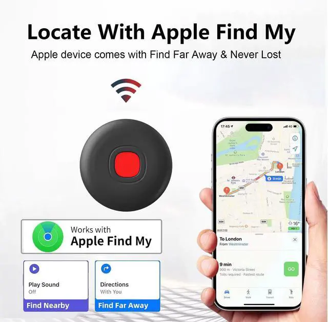Alt view image 2 of 7 - Air Tracker Tags-4Pack Works with Apple Find My APP | IP68 Waterproof Smart Tag Tracker,Key Finder for Car,Backpack,Wallet,motorcycles (iOS Only)