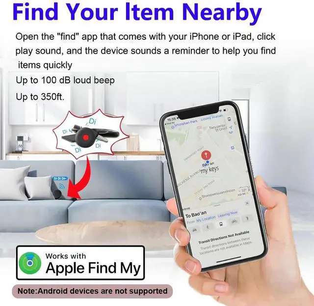 Alt view image 3 of 7 - Air Tracker Tags-4Pack Works with Apple Find My APP | IP68 Waterproof Smart Tag Tracker,Key Finder for Car,Backpack,Wallet,motorcycles (iOS Only)