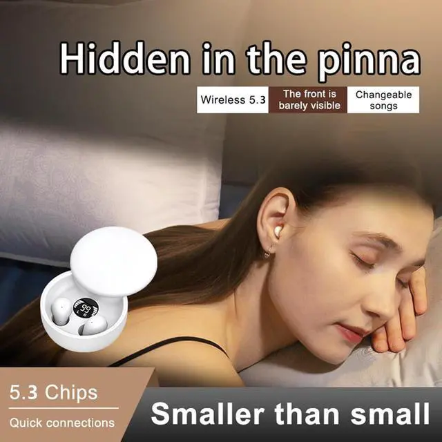 Alt view image 3 of 3 - SK26 Sleep Earbuds for Sleeping Invisible Headset,Wireless Bluetooth Earphone,Smallest Tiny Earbuds Hidden Headphones Small Ears Sleep Buds(Black)