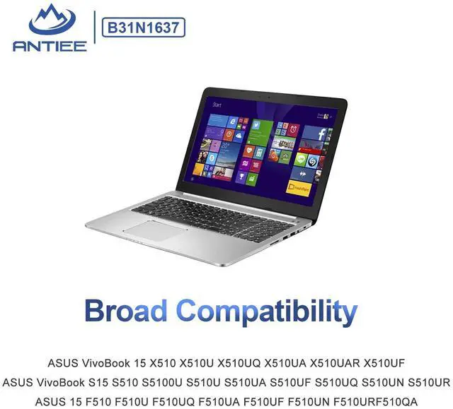 Alt view image 5 of 7 - B31N1637 C31N1637 Laptop Battery for ASUS VivoBook X510 S15 S510U F510 | X510U X510UQ X510UA X510UAR X510UF S15 S510UF S510UQ S510UN S510UR S510UA F510U F510UA F510UQ F510QA