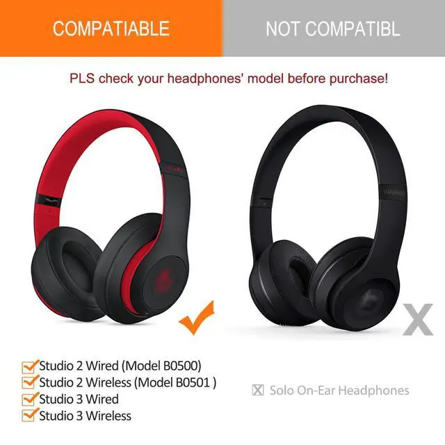 Alt view image 2 of 7 - GVOEARS Studio3 Replacement Ear Pads Earpad for Beats Studio 2 3 Headphones | Upgraded Cooling Gel B0500 B0501 Cushions (Black)