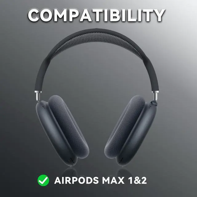 Alt view image 2 of 7 - Ear Cushions Earpads for AirPods Max 1 & 2,Midnight Black | Upgraded Super Magnetic Snap, Mesh Fabric, Simple Quick Install, Noise Isolation, Enhanced Durability, Ergonomic, Acoustic Ac