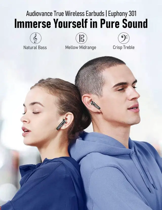 Alt view image 2 of 6 - Euphony 301 Wireless Earbuds Bluetooth in Ear Headphones | Secure & Comfort Fit, Premium Sound, ENC Noise Isolation for Calling, Ear Buds for iPhone Galaxy Pixel & More Android
