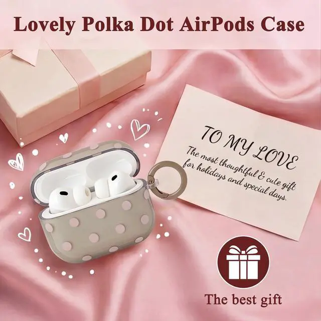 Alt view image 5 of 7 - Cute Polka Dot Case for AirPods Pro 3 with Cleaner Kit | Clear,Shockproof,Full Protective Cover,Soft TPU,Daily,With Keychain,For Women,For Airpods Pro 3rd(2025)