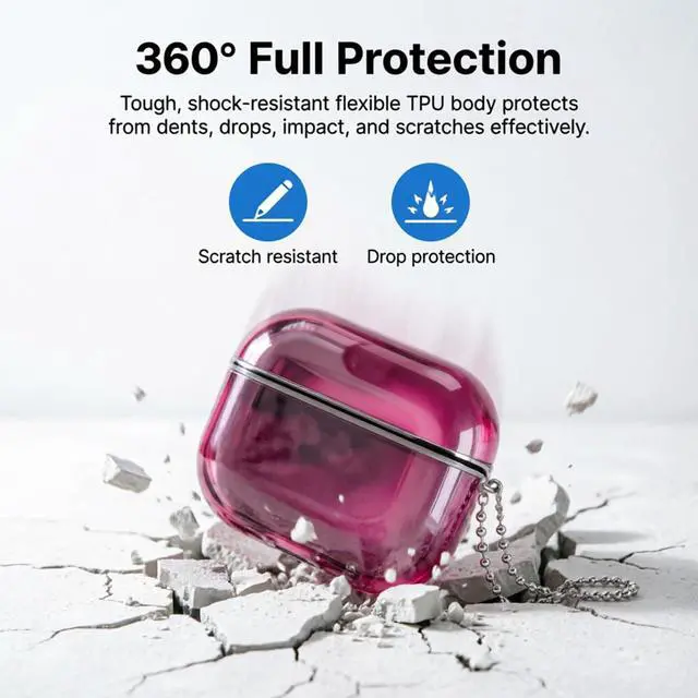 Alt view image 3 of 6 - for AirPods Pro 3 Case Quicksand Liquid Glow Sand Case Luxury Glow in The Darkness Noctiluncent Liquid Luminous Protective Cover with Keychain for Men and Women, Black Purple