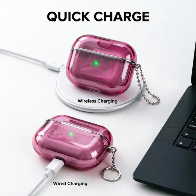 Alt view image 5 of 6 - for AirPods Pro 3 Case Quicksand Liquid Glow Sand Case Luxury Glow in The Darkness Noctiluncent Liquid Luminous Protective Cover with Keychain for Men and Women, Black Purple