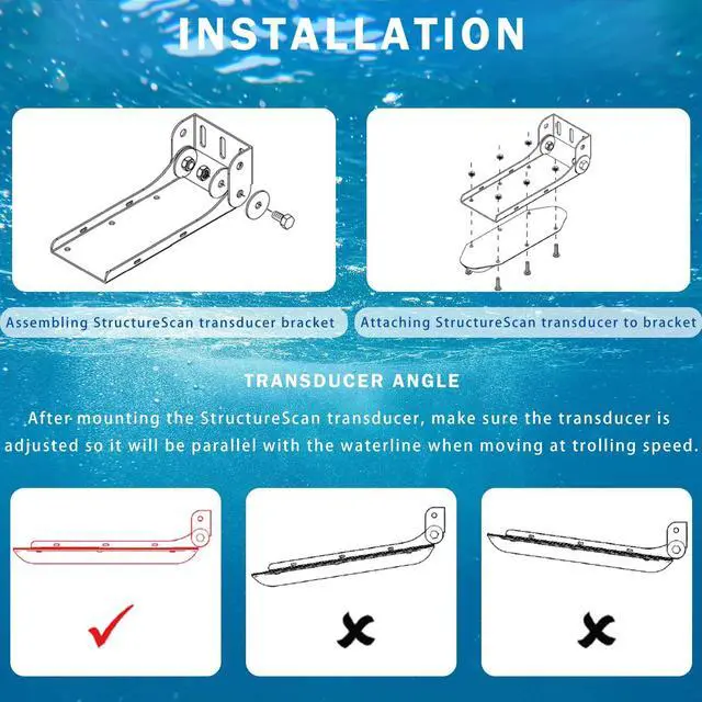 Alt view image 3 of 7 - 000-10874-001 Transducer Mounting Bracket Compatible with LSS-2 HD Skimmer Transducer Replacement for Lowrance LSS-2 HD Skimmer Transducer Mounting Bracket